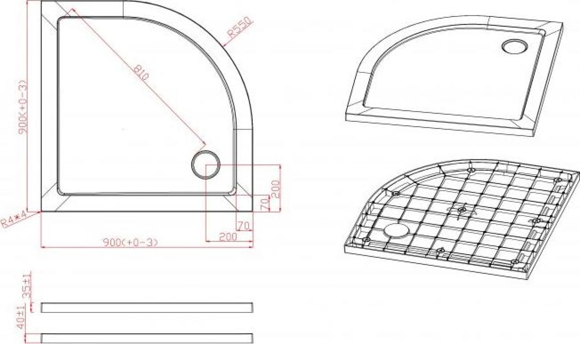 Экран для поддона Cezares TRAY-M-R-90-SCR