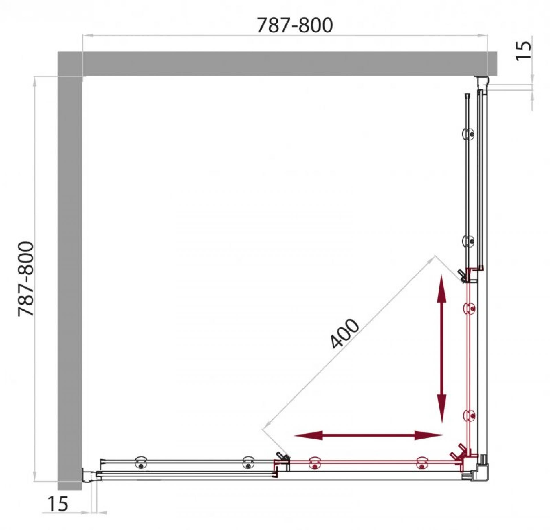 Душевой уголок BelBagno UNO-A-2-80-P-Cr стекло punto