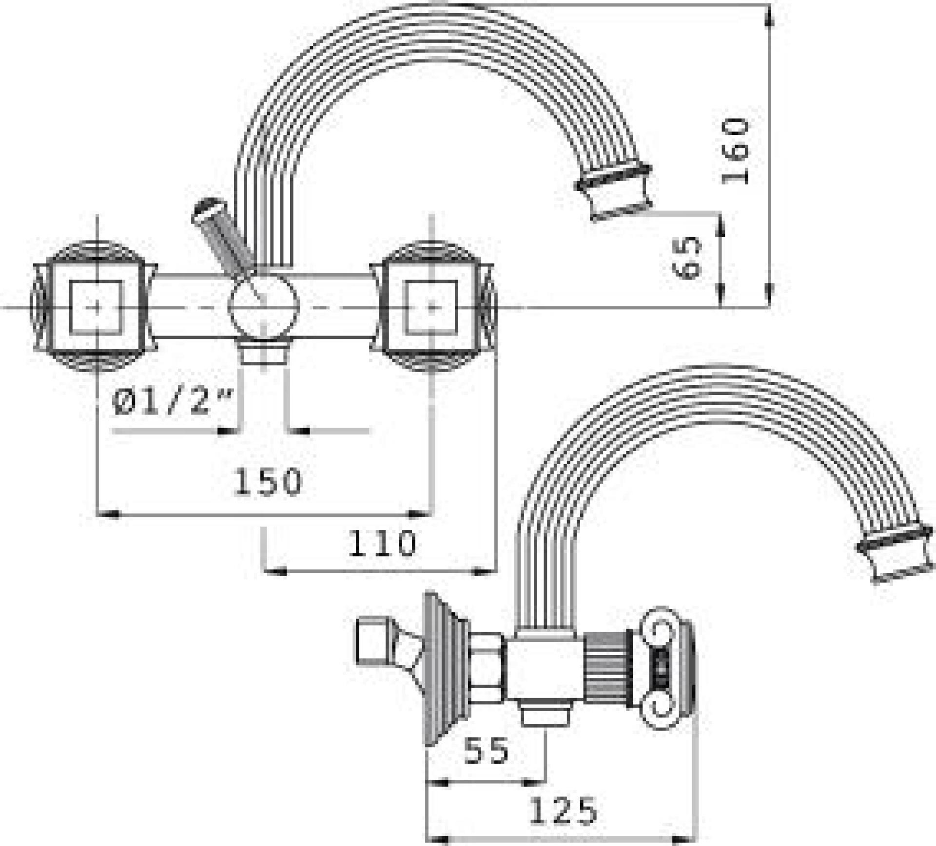 Смеситель Cezares Olimp VD 03/24 Sw для ванны с душем