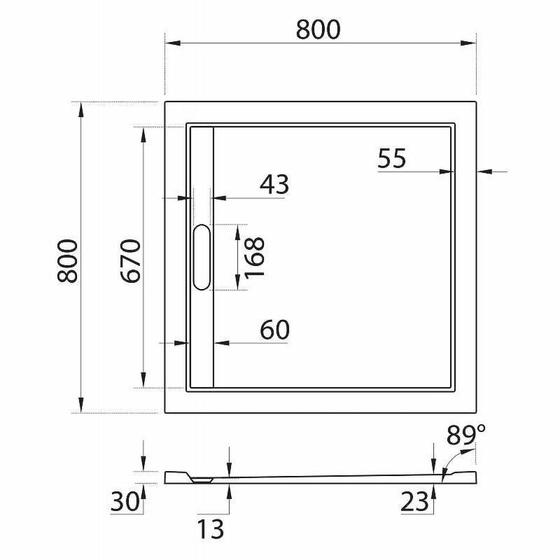 Душевой поддон Cezares Tray AS 80x80 TRAY-AS-A-80-30-W, белый