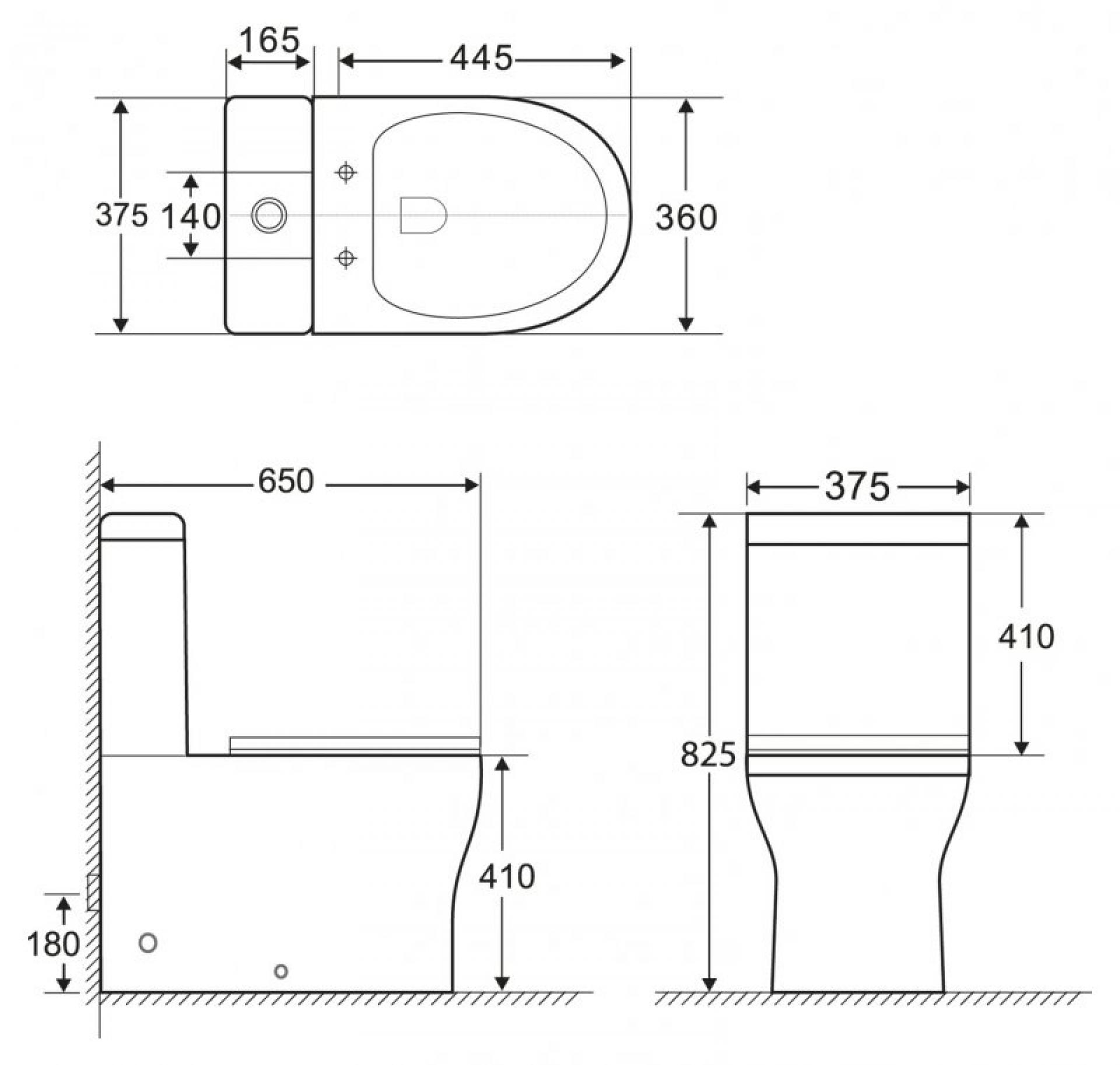 Чаша для унитаза-компакта BelBagno Ancona BB1224CPR-P безободковая