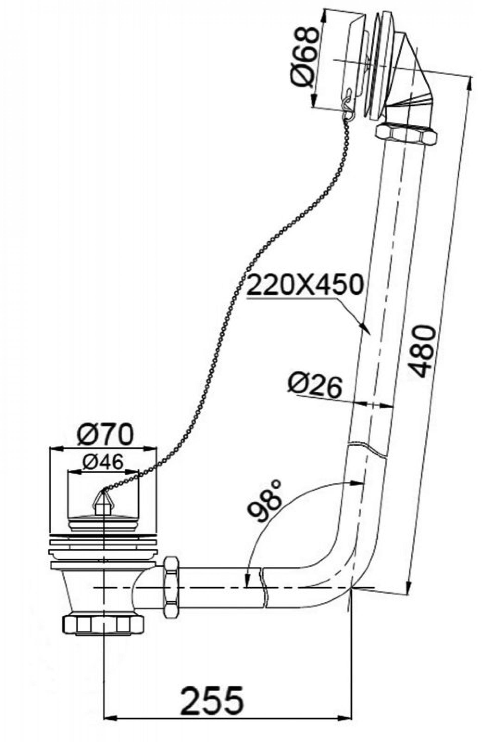 Слив-перелив BelBagno BB567-OVF-ORO, золото