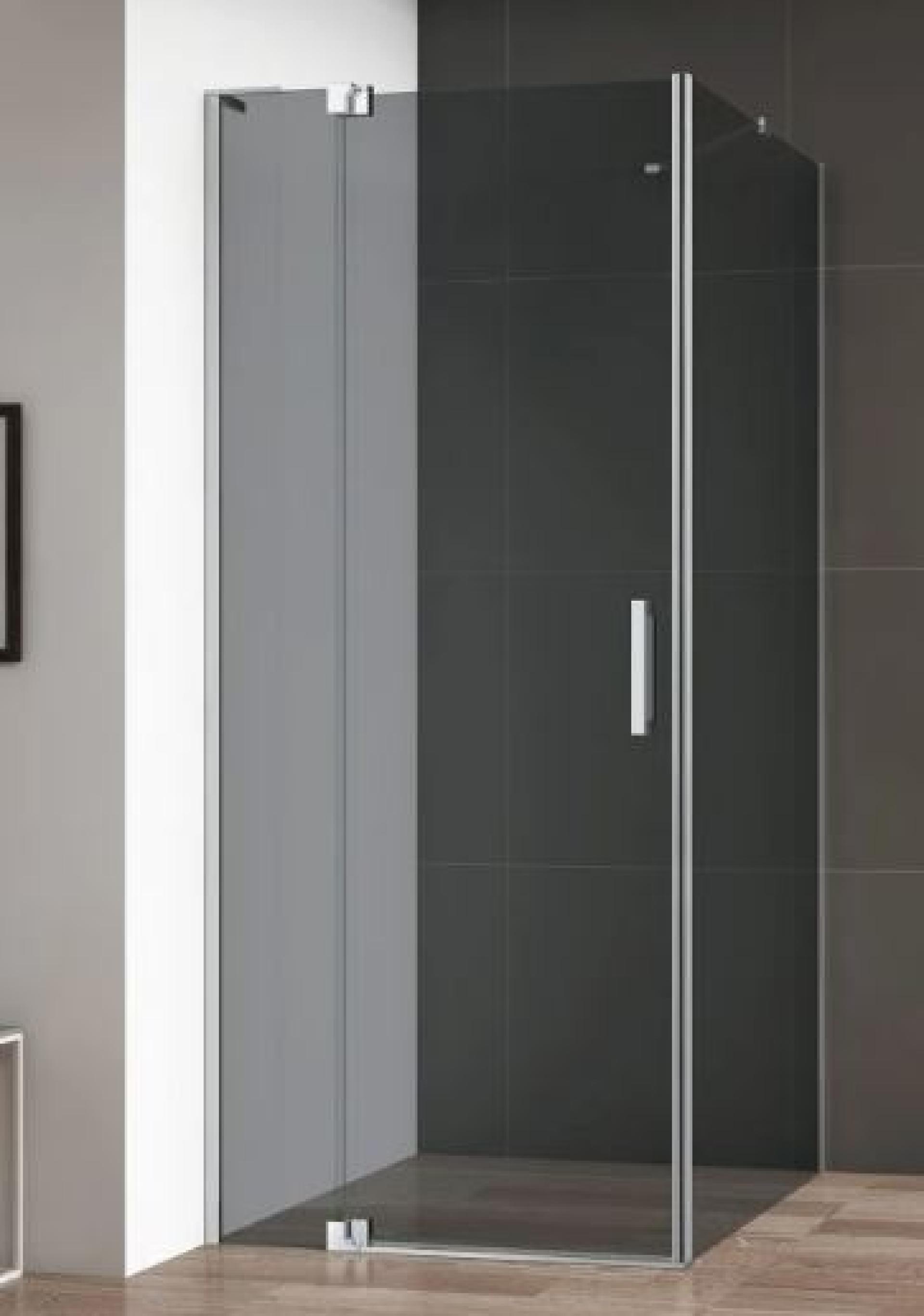 Перегородка душевая Cezares Slider 73.7 SLIDER-80-GL-FIX-GRIGIO-GM профиль оружейная сталь, стекло тонированное