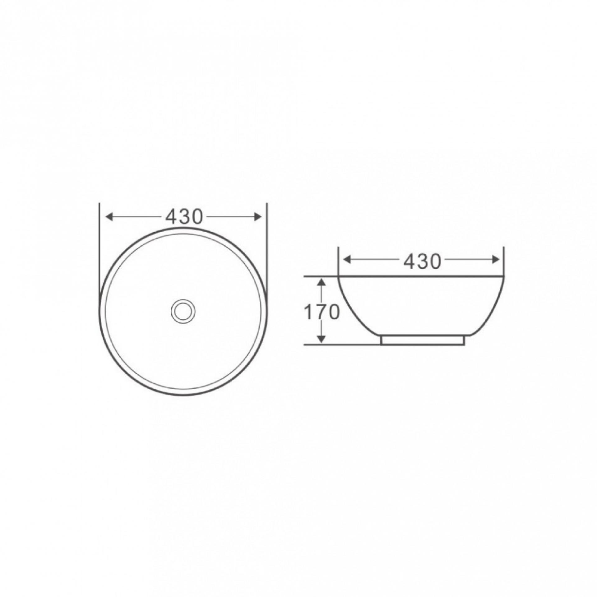 Раковина накладная 43 см Belbagno BB1077