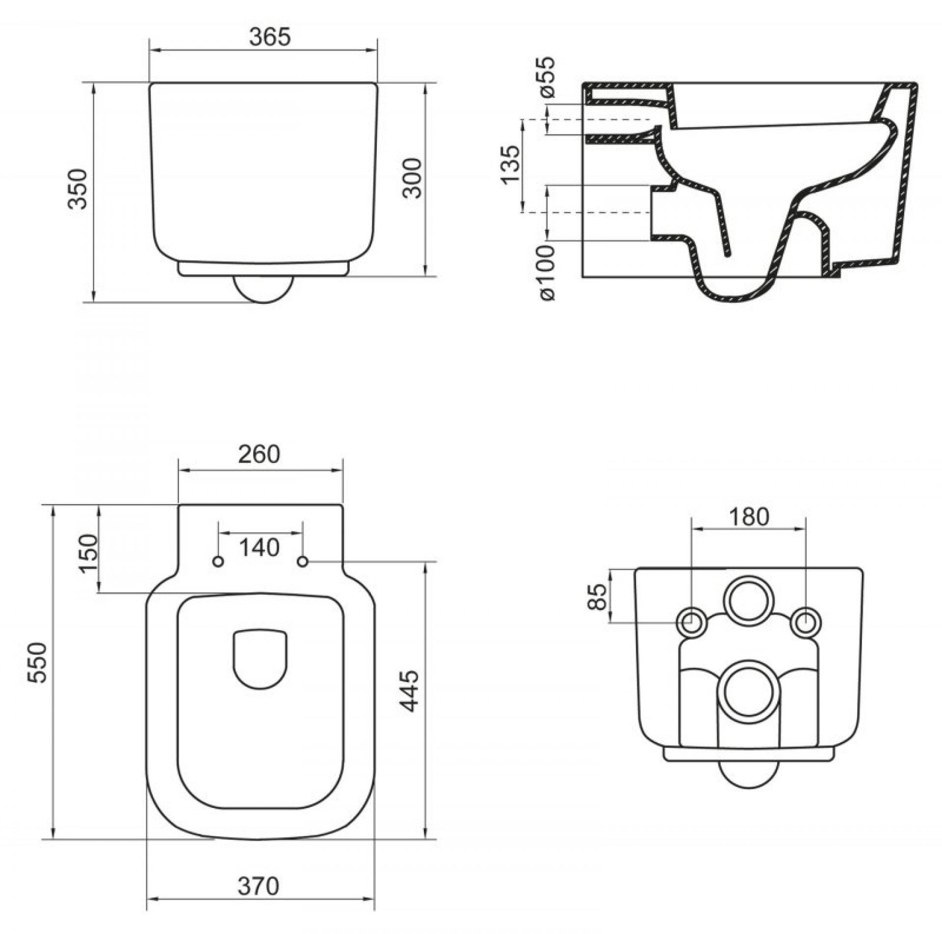 Унитаз подвесной BelBagno Vaso BB127CH