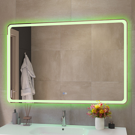 Зеркало Cezares 120х80 CZR-SPC-MC-1200-800-RGB-TCH с подсветкой