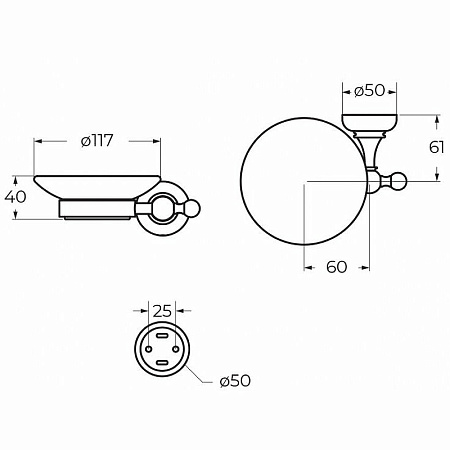 Мыльница Cezares Aphrodite APHRODITE-SODS-03/24-Sw, золото