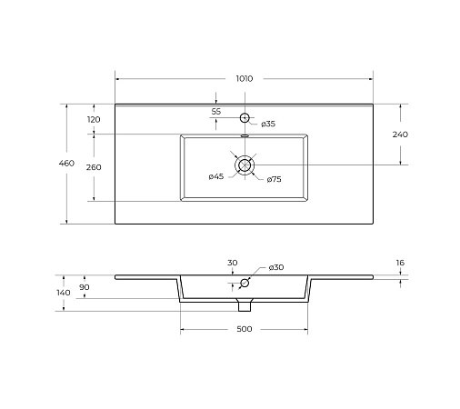 Накладная раковина Cezares Plane 101 CZR-8002-100 белый глянец