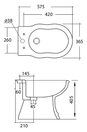 Биде напольное Cezares Royal Palace