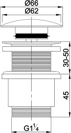 Донный клапан Cezares CZR-SC-01 с системой Клик-клак без перелива (уцененный товар)