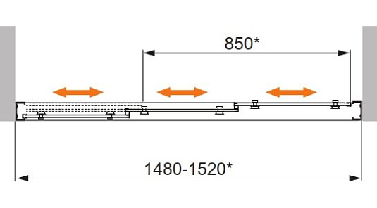 Шторка на ванну Cezares Family B V 3 150/140 C Cr