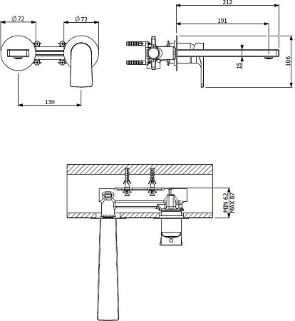 Смеситель для раковины Cezares LAGOS-BLI2-01, хром