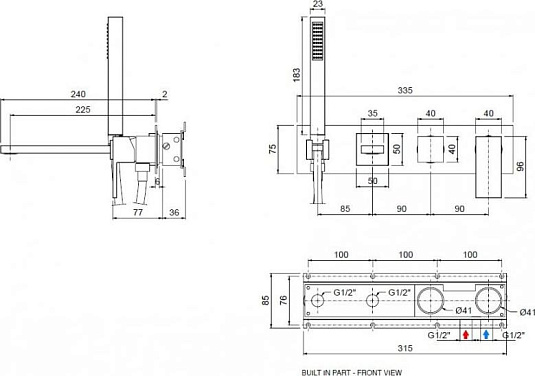 Смеситель для ванны и душа Cezares UNIKA-VDM2-BIO, белый