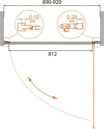 Душевая дверь в нишу Cezares RELAX-B-1-90-P-Bi-R стекло punto