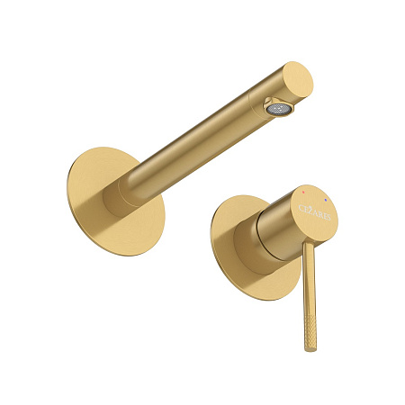 Смеситель для раковины Cezares Relax RELAX-BLI2-2-BORO-W0 брашированное золото