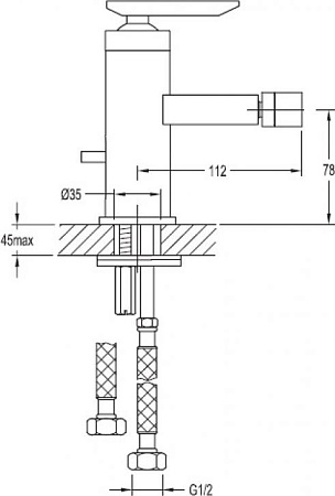 Смеситель для биде Cezares SIESTA-F-BS-01-W0, хром