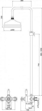 Термостат для душа Cezares VINTAGE-D-T-01-Sw, хром