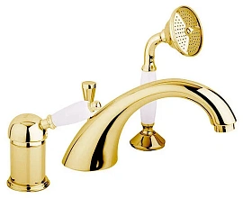 Смеситель для ванны с душем Cezares Elite ELITE-BVDM-03/24-Bi золото,белый