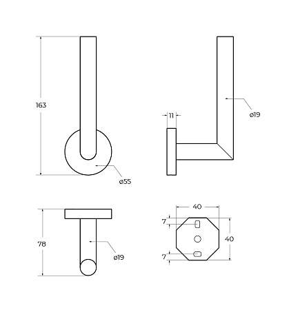 Держатель туалетной бумаги Cezares Relax RELAX-PHV-NOP черный матовый
