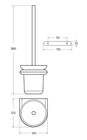 Ершик для унитаза Cezares Liner LINER-TBS-V-01 хром