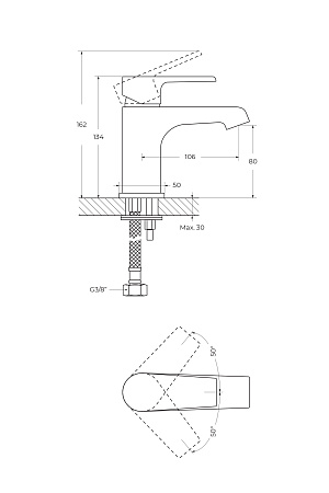 Смеситель для раковины Cezares Nautic NAUTIC-LS1-BIO белый матовый