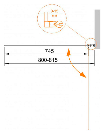 Шторка на ванну Cezares Eco V-1-80/140-P-Cr-R стекло punto