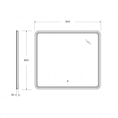 Зеркало Cezares Duet CZR-SPC-DUET-900-800-LED-TCH белый