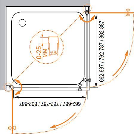 Душевой уголок Cezares TRIUMPH-D-A-2-90-C-Cr стекло прозрачное