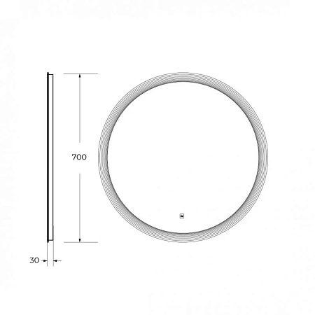 Зеркало Cezares Eco CZR-SPC-ECO-700-LED-TCH белый