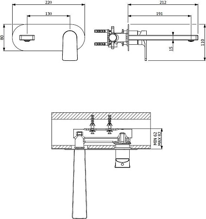 Смеситель для раковины Cezares LAGOS-BLI1-GT, графит