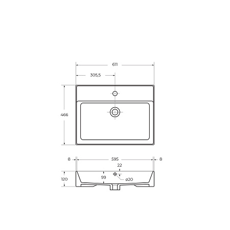 Накладная раковина Cezares Molveno 60 CZR-MIL-60-LVB белый