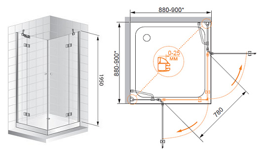 Душевой уголок Cezares Verona A2 90 C Cr