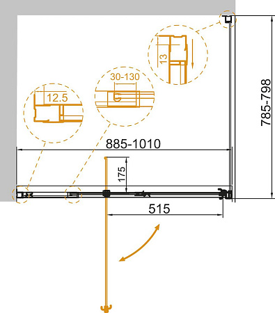 Душевой уголок Cezares Variante AH-1 90/100-80 C Cr