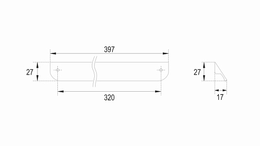 Ручка для мебели Cezares Eco 39.7 RS156BL.3/320