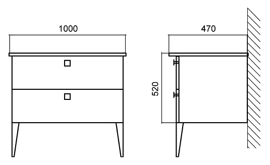 Мебель для ванной BelBagno Atria 100 bianco lucido 2 ящика