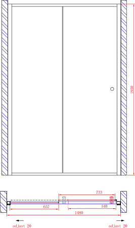 Душевая дверь в нишу Cezares Anima W BF1 150 P Cr