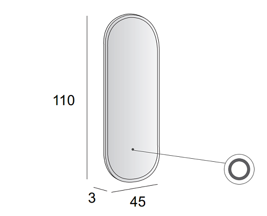 Зеркало Cezares 45х110 45095 с подсветкой