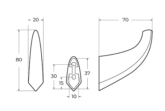 Крючок для ванной Cezares Liner LINER-HK-GM оружейная сталь