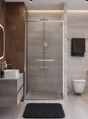 Душевая дверь Cezares LUX-B-FS-1-90-C-CR, 90х195, профиль хром, стекло прозрачное