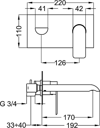 Смеситель Cezares Furore BLS2 01 W0 С ВНУТРЕННЕЙ ЧАСТЬЮ для раковины