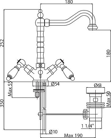 Смеситель Cezares Diamond DIAMOND-LS2-02-Sw для раковины