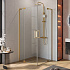 Душевой уголок Cezares SLIDER-A-2-100/110-C-BORO профиль брашированное золото, стекло прозрачное