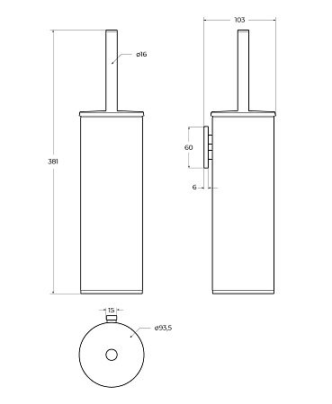 Ершик для унитаза Cezares Relax RELAX-TBS-M-BORO брашированное золото