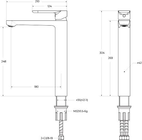 Смеситель для раковины Cezares Stylus STYLUS-LC-BORO-W0 брашированное золото