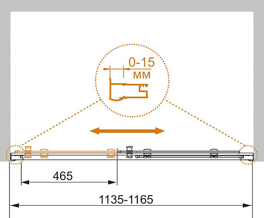Душевая дверь в нишу Cezares PRATICO-BF-1-115-P-Cr стекло punto