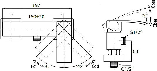 Смеситель Cezares Quattro C D-01 для душа
