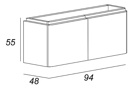 Тумба под раковину Cezares Stylus 55229 серый