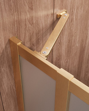 Душевой уголок Cezares Molveno 110х90 MOLVENO-AH-21-90+20-P-BORO профиль брашированное золото, стекло рифленое