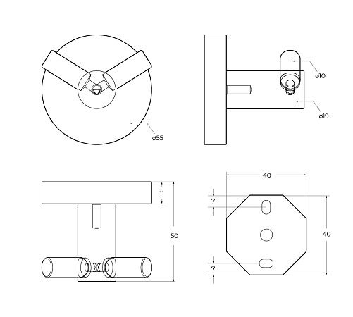 Крючок для ванной Cezares Relax RELAX-HKD-IN сатин