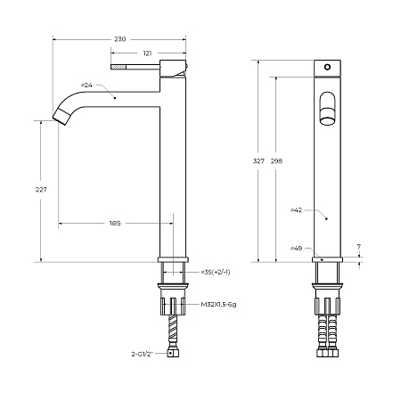 Смеситель для раковины Cezares Relax RELAX-LC1-NOP-W0 черный матовый
